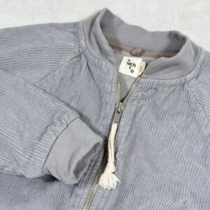 Nico Nico Gray Corduroy Bomber Jacket Kids Size 6 Years Zip Up Casual